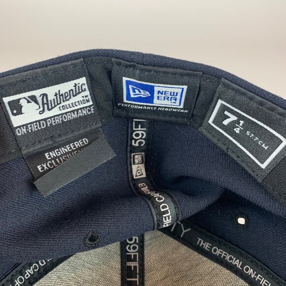 Detroit Tigers MLB Navy Blue New Era 59Fifty Fitted Hat No Side NE Logo 7 1/4 - Picture 5 of 6